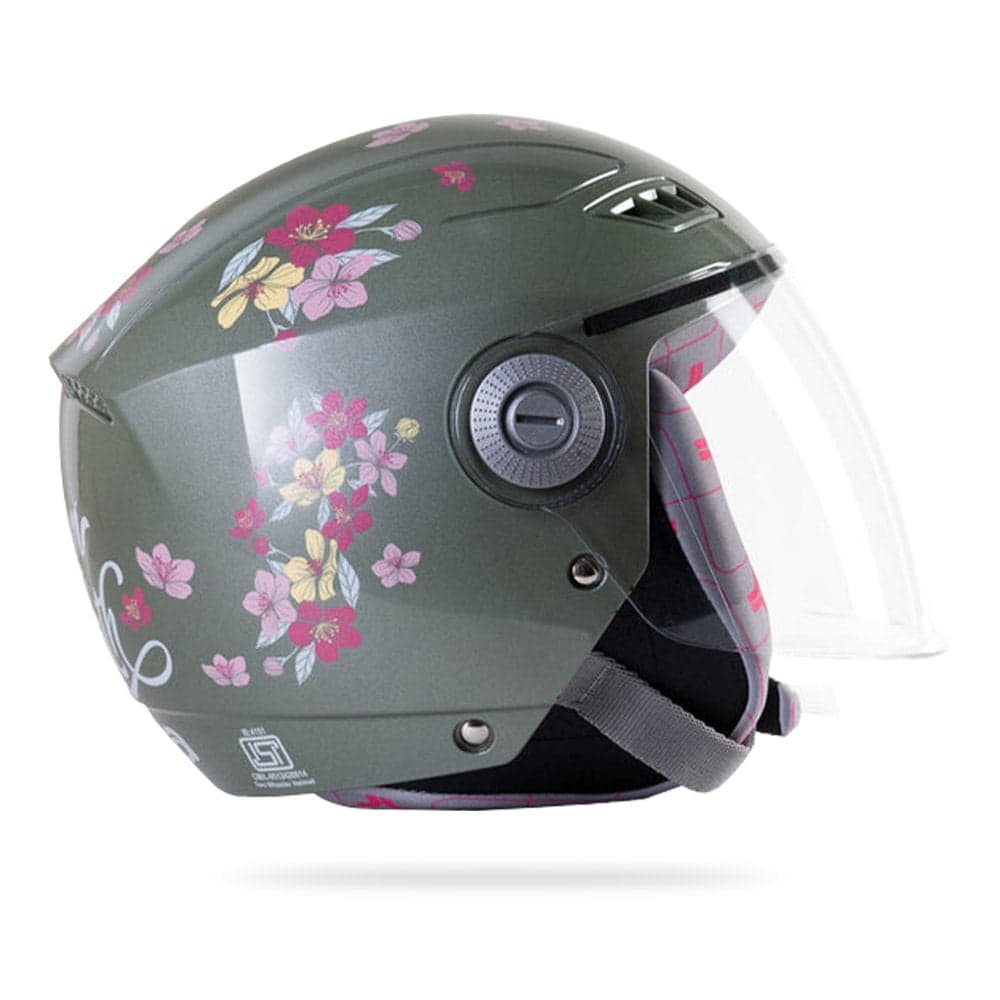 Blossom - Motorcycle Riding Helmet for Women (Jade Green) — Angle 2
