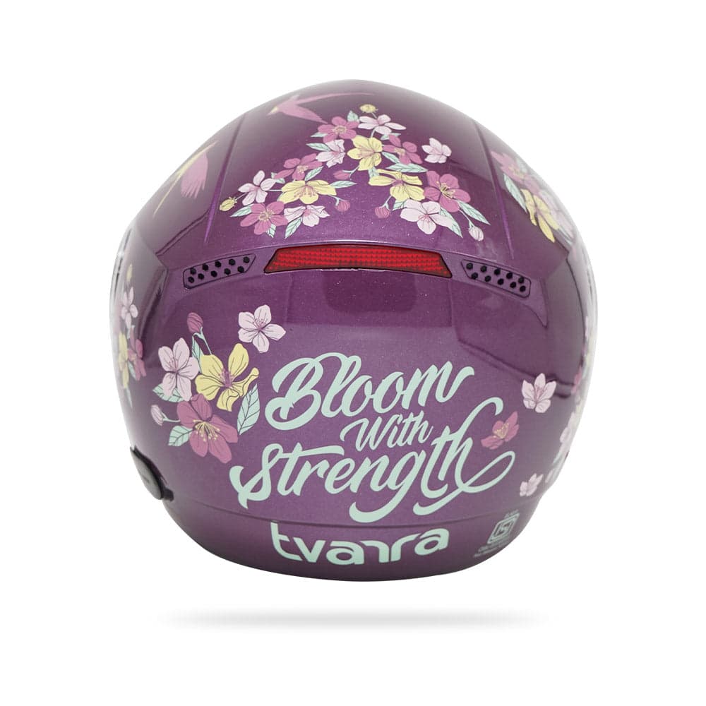 Blossom - Motorcycle Riding Helmet for Women (Violet Orchid) — Angle 2