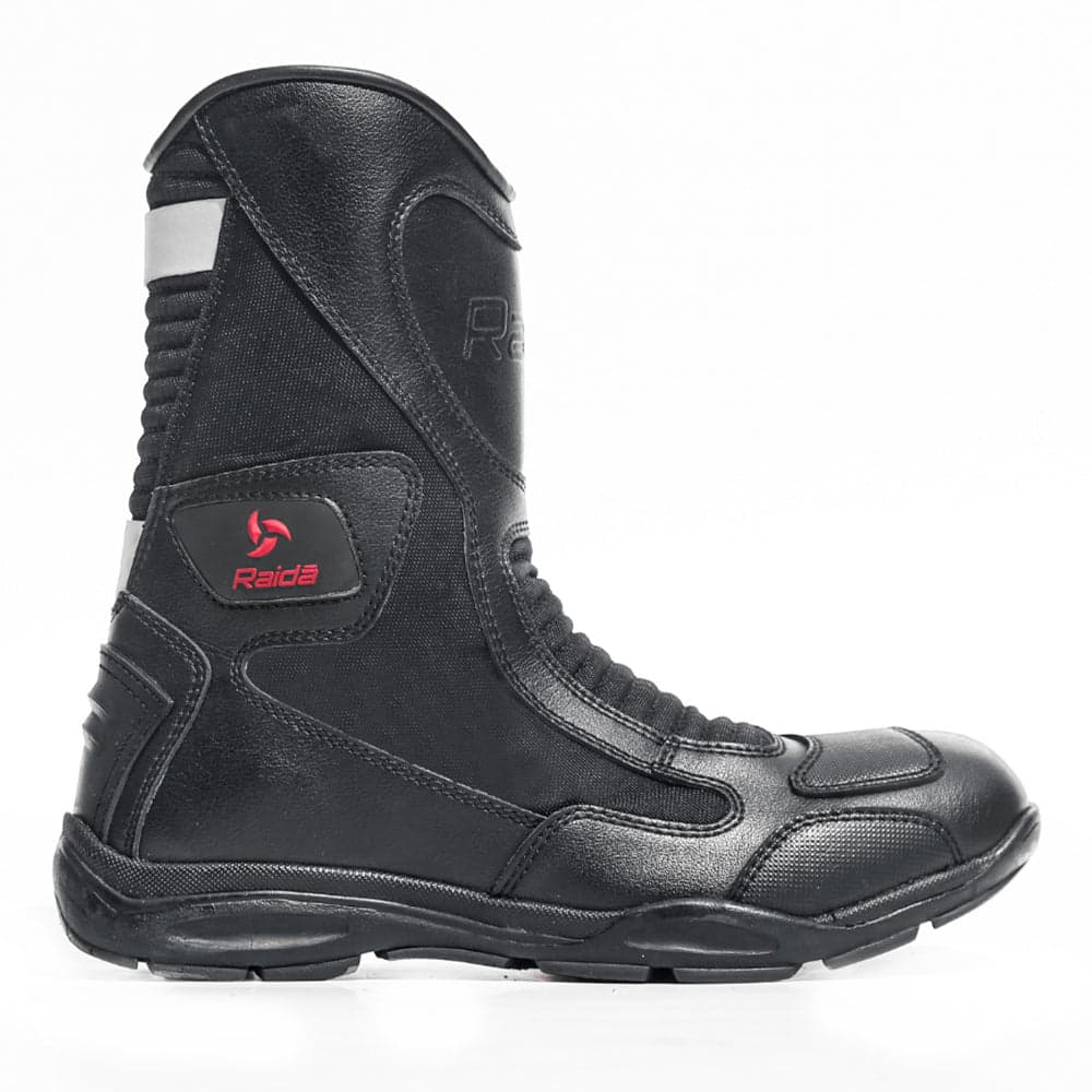 Discover - Water Resistant Motorcycle Riding Boots (Black) — Angle 2