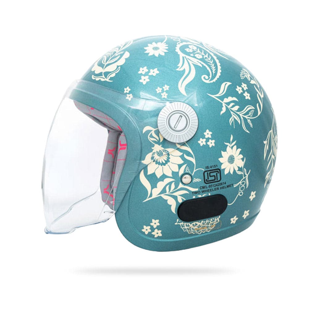 Flora - Motorcycle Riding Helmet for Women (Marine Blue) — Angle 2