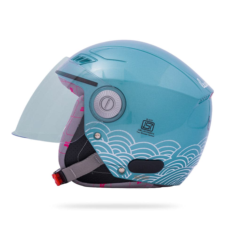 Lilt - Motorcycle Riding Helmet for Women (Aqua Blue) — Angle 2