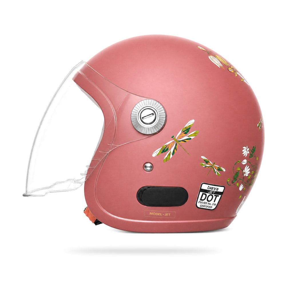 Lotus - Motorcycle Riding Helmet for Women (Coral Pearl) — Angle 2