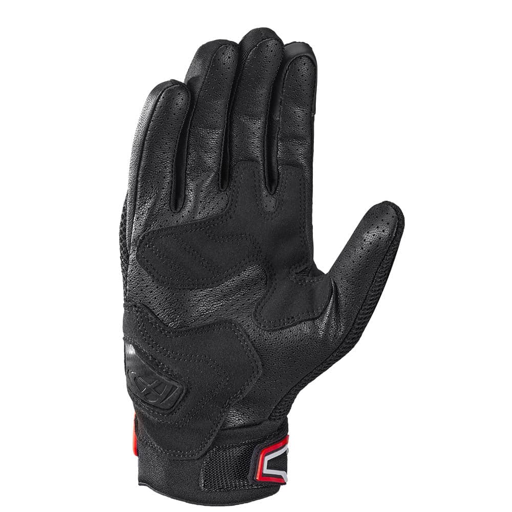 Mirage Airflow - Summer Motorcycle Riding Gloves (Black/Bright Red) — Angle 2