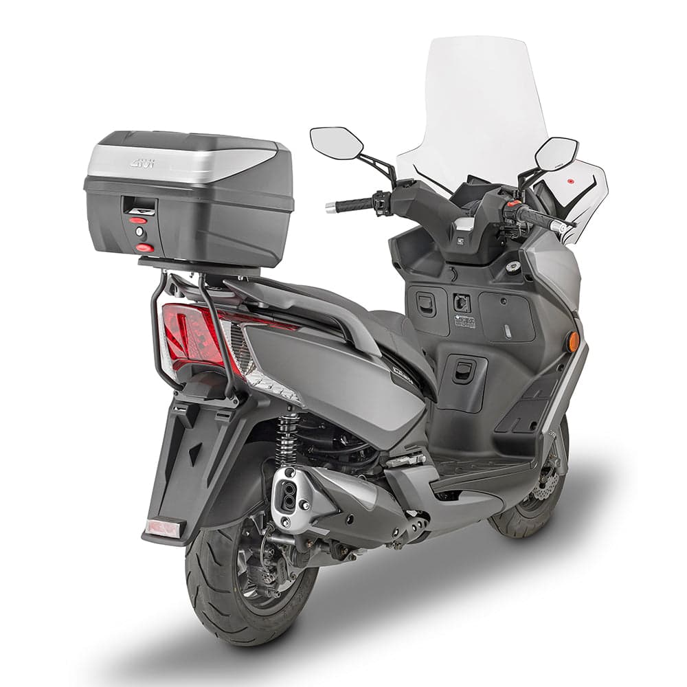 32L Motorcycle Topcase with Monolock (Black) — Angle 2