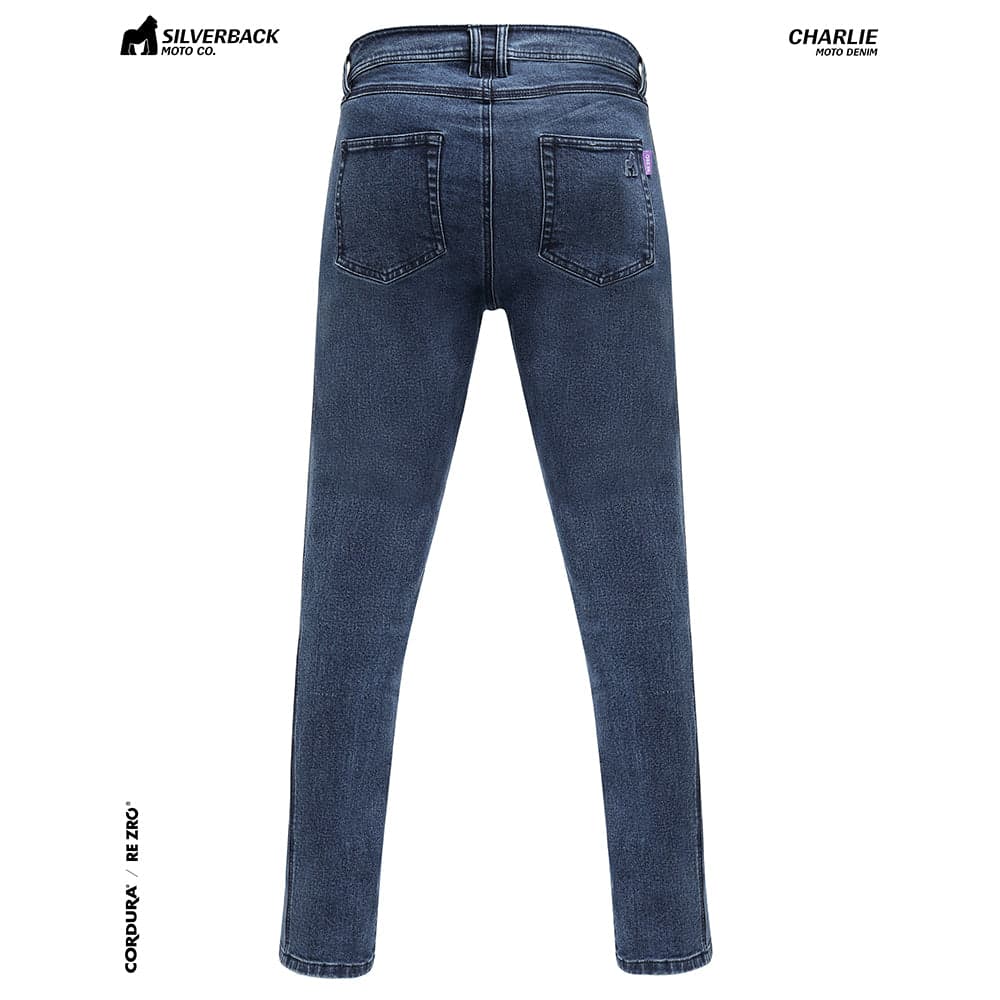 Silverback Charlie - Motorcycle Riding Jeans (Washed Blue) — Angle 2