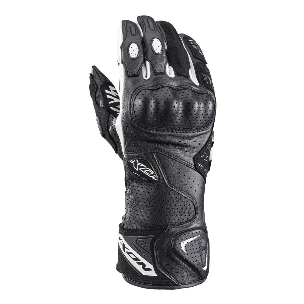 Thunder Air - Motorcycle Racing Gloves (Black/White) — Riding Gloves