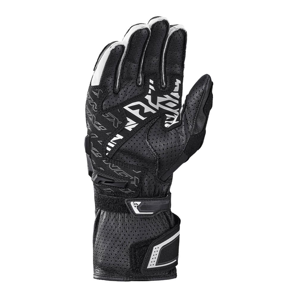 Thunder Air - Motorcycle Racing Gloves (Black/White) — Angle 2