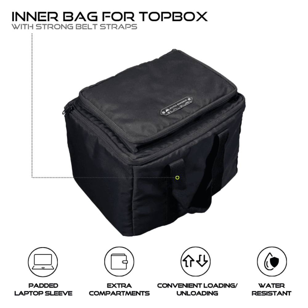Top Box - 42L - Innerbag for Motorcyclists (Black) — Angle 2