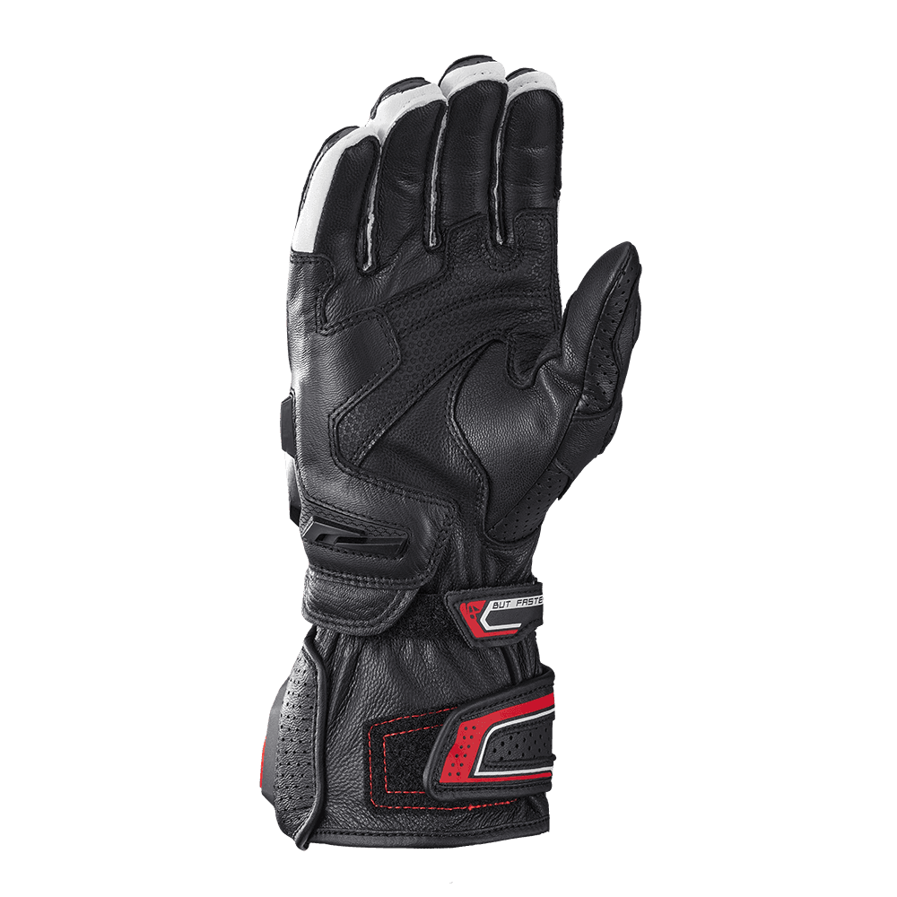 Tornado Air - Motorcycle Racing Gloves (Black/White/Red) — Angle 2