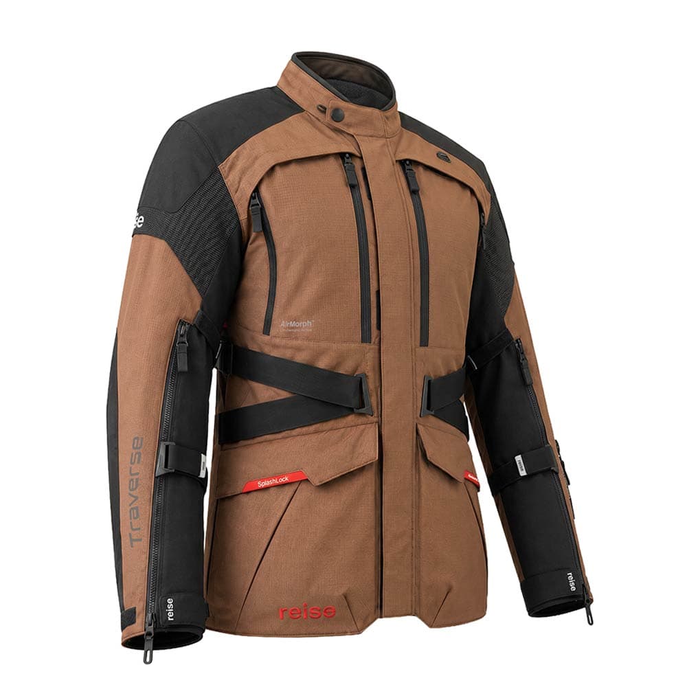 Traverse - Motorcycle Adventure Touring Jacket (Bison) — Angle 2
