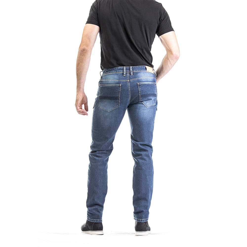 Wayne - Motorcycle Riding Jeans (Stonewash) — Angle 2