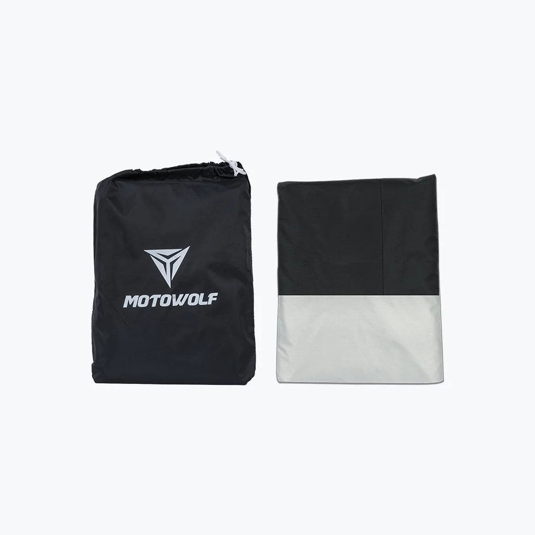 MOTOWOLF MDL0802B 190T Black Motorcycle Cover — Angle 2