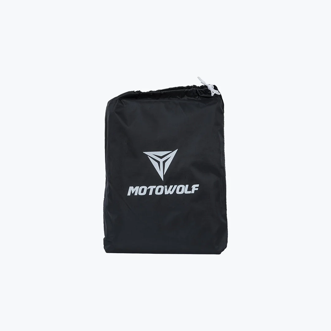 MOTOWOLF MDL0802B 190T Black Motorcycle Cover — Angle 3