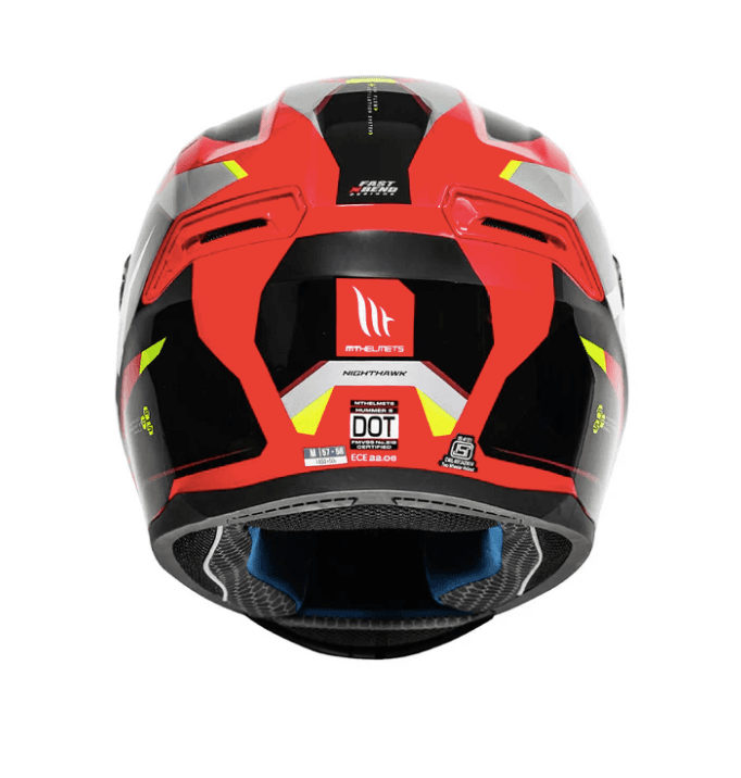 Hummer   B   Nighthawk   D2   -   Motorcycle   Riding   Helmet   (Fluor   Red/Grey) — Angle 4
